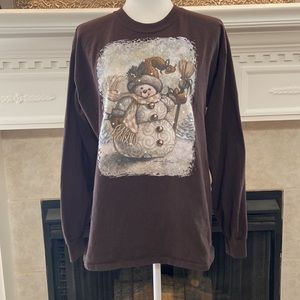 Glidan Whimsical Long Sleeve Snowman Top